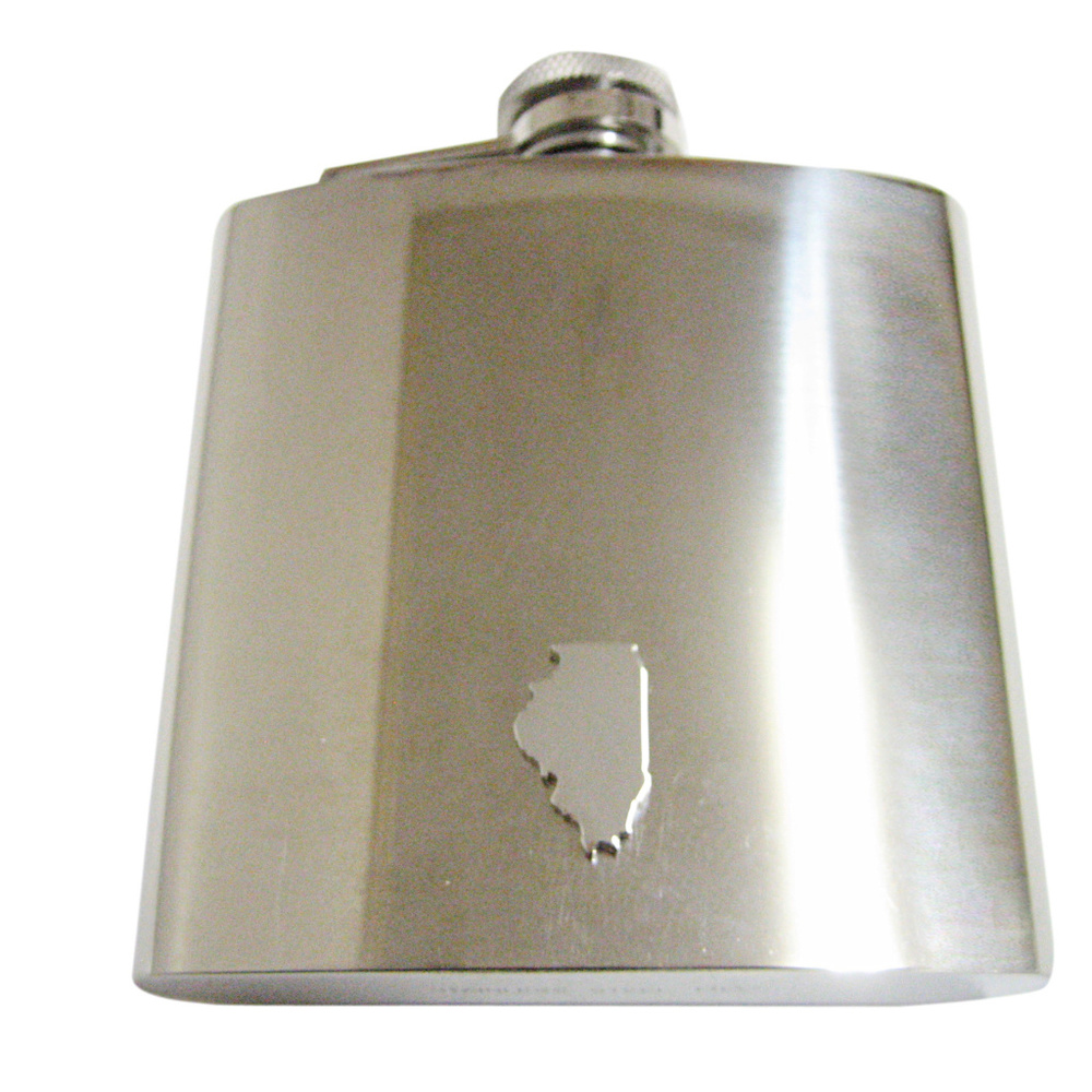 Illinois State Map Shape 6oz Flask - image 1